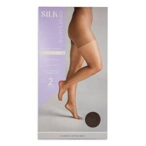 Silk Impressions Ultra Fine Sheer 2-pack 15 Denier Coffee Bean Size Large